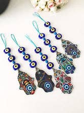 Hamsa Mosaic Wall Hanging With Evil Eye Beads