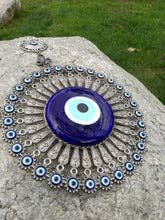 Large Glass Blue Evil Eye Wall Hanging Ornament