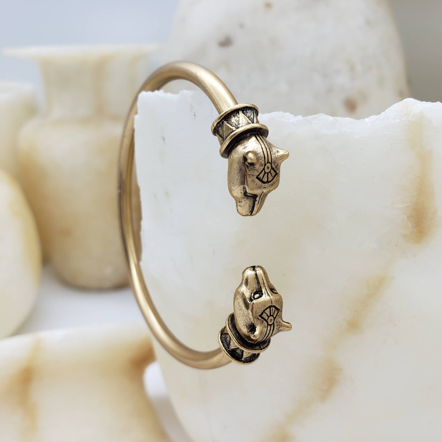 Gold - Egyptian Cat Cuff Bracelet - Bastet Goddess