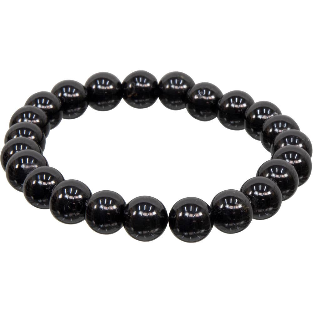 Black Tourmaline Bracelet 8mm Round Beads