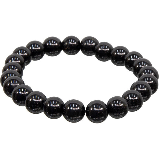 Black Tourmaline Bracelet 8mm Round Beads