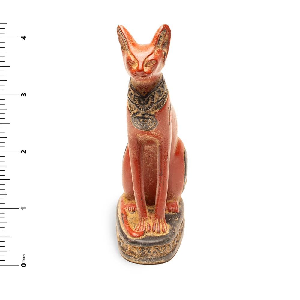 Bastet Cat Red Small - 4.25" - Egyptian Goddess