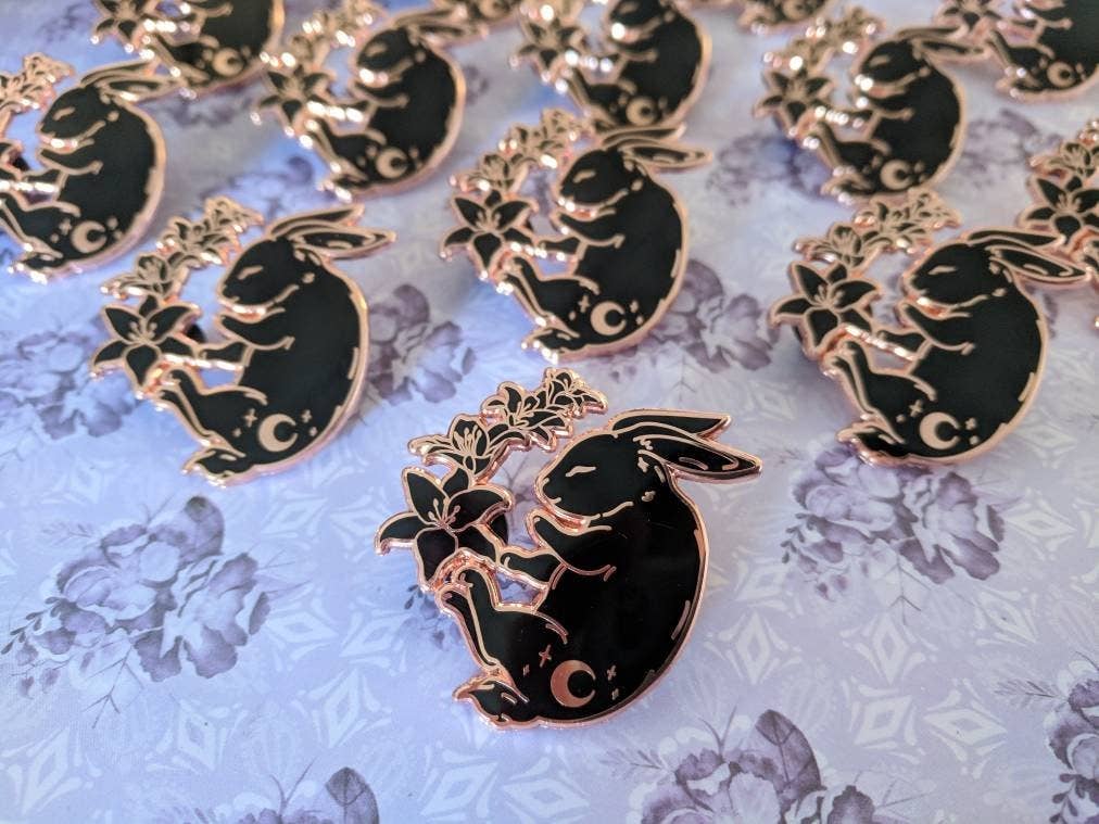 Starlight Rabbit - Enamel Pin (day or night)