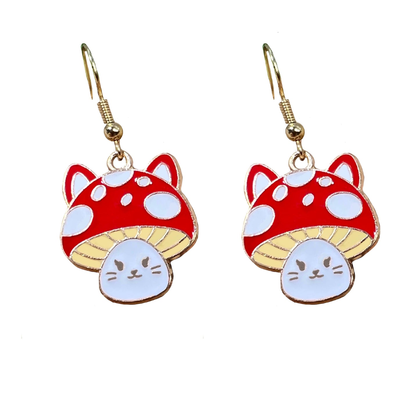 Adorable Mushroom Cat Earrings