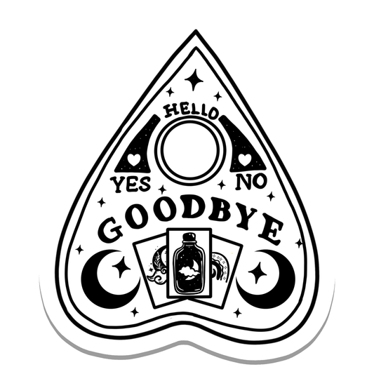 Black and White Ouija Planchette Vinyl Sticker | 3"