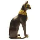 Fine Bastet Cat Antique Gold - 6"