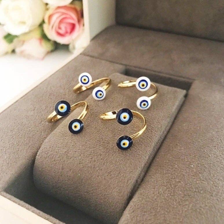 Adjustable Evil Eye  Ring