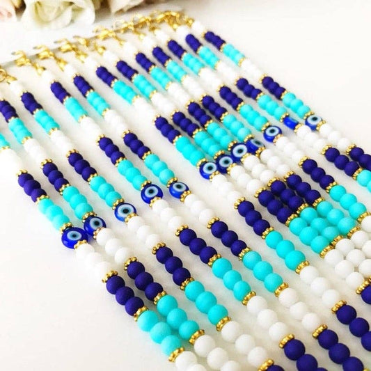 Seed Beads Bracelet, Evil Eye Jewelry, Greek Evil Eye Bracelet